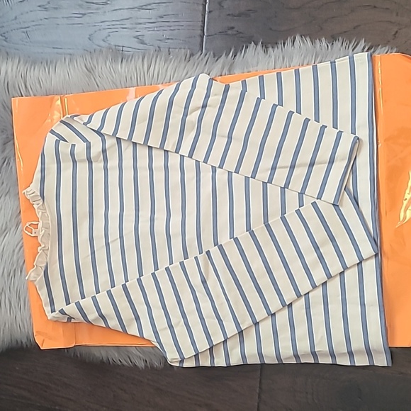 Nwt! Sezane Gael Mariniere long sleeve top in vintage blue/ecru - Picture 6 of 6